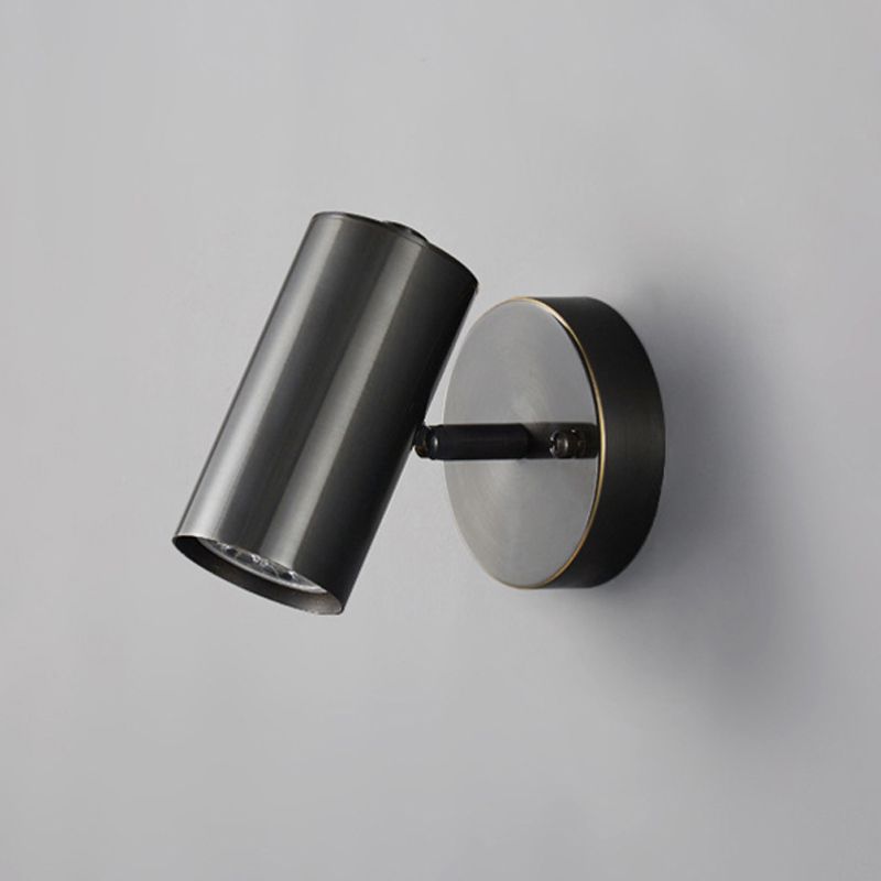 1 Light Wall Mount Lighting Modern Metal Wall Mounted Lamps in Black for Living Room