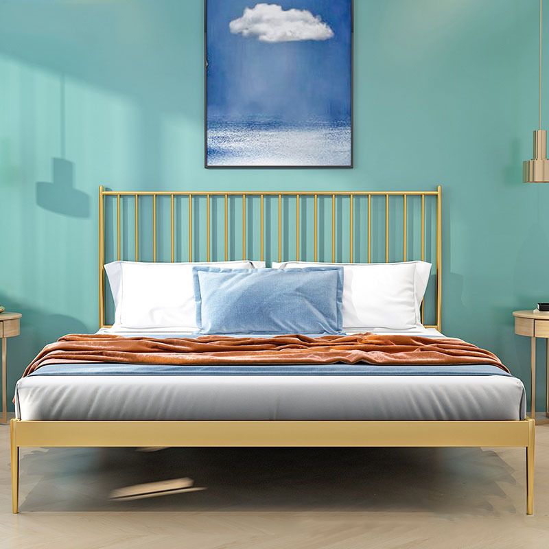 43.3" Metal Standard Bed with Spindle Headboard Low Profile Bed