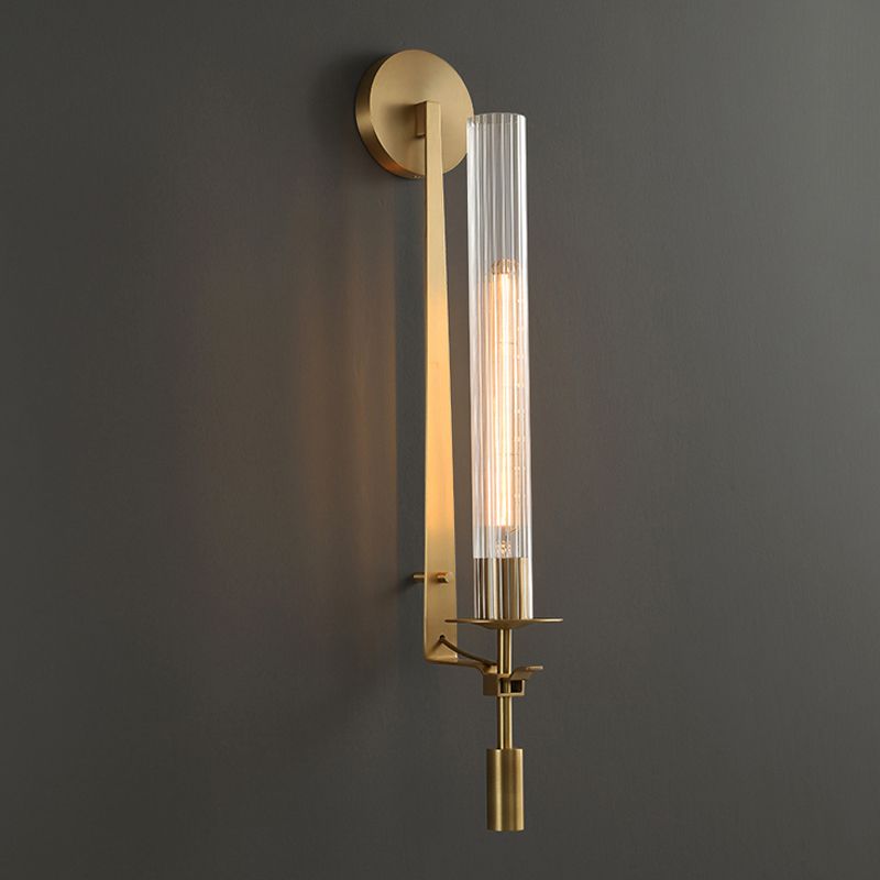 Modern Style Cylinder Shade Wall Light Metal 1 Light Sconces for Bedroom