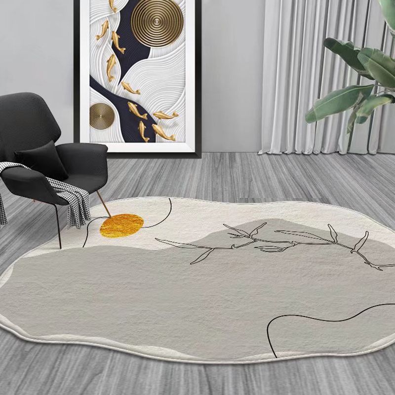 Yeollw Modern Rug Polyester Gradient Rug Washable Rug for Drawing Room