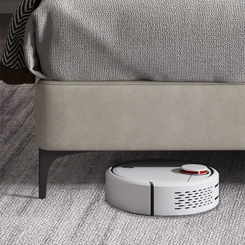 Modern White Wooden Standard Bed with Rectangular Panel Headboard