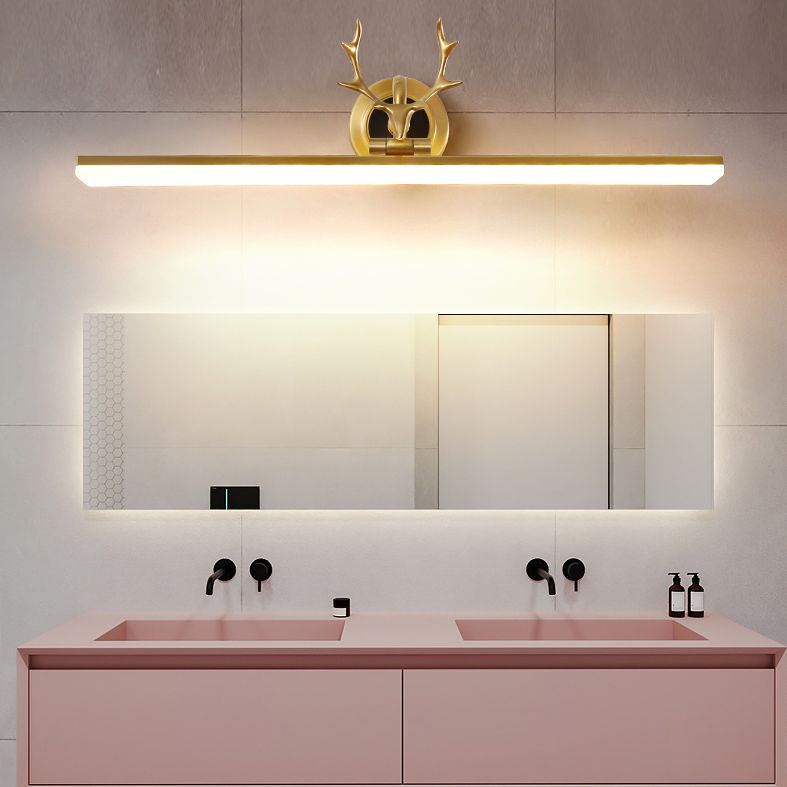 Vanité linéaire Lumières murales vintage Simplicité Applexion murale acrylique avec bois pour salle de bain