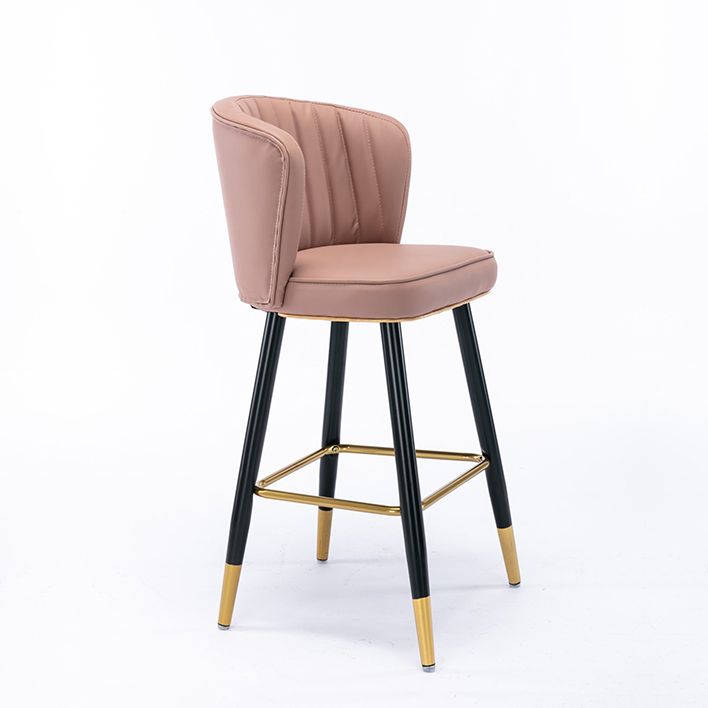 Moderno sgabello da barre di cassa con sgabelli da banco di schiena senza braccio con cuscino in pelle