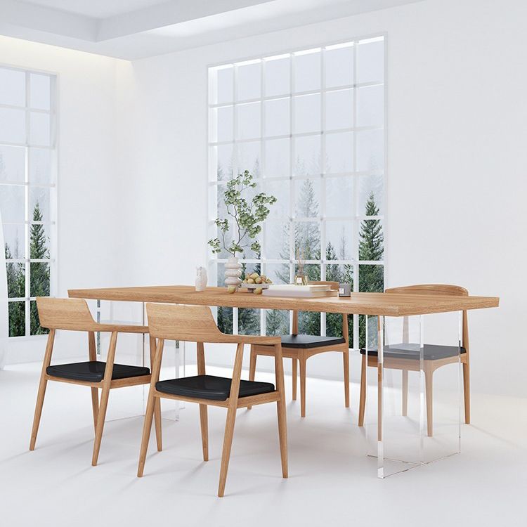 Traditional 1/3/4/5 Pieces Dining Set Rectangle Pine Wood Dining Table for Dining Room