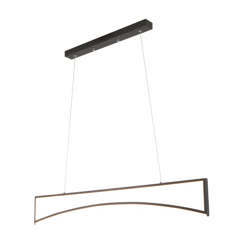 Linear Shape Island Pendant Contemporary Style Metal Single Light Island Light Fixture