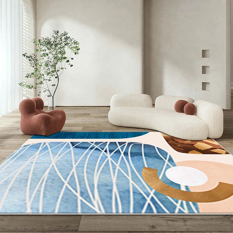 Modern Brown Rug Polyester Color Piece Area Rug Washable Rug for Living Room