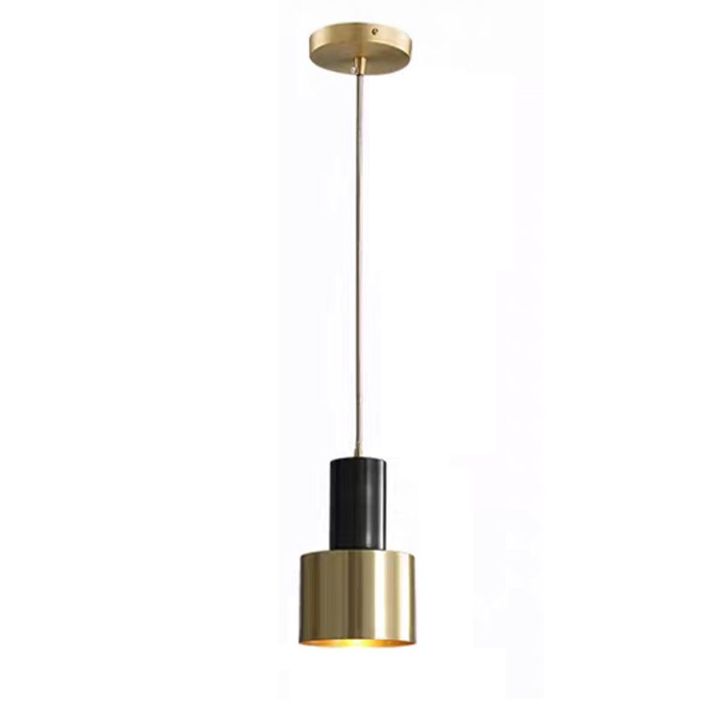 Cylindrical Ceiling Pendant Light Minimalist Style Metal Bedroom Down Lighting Pendant