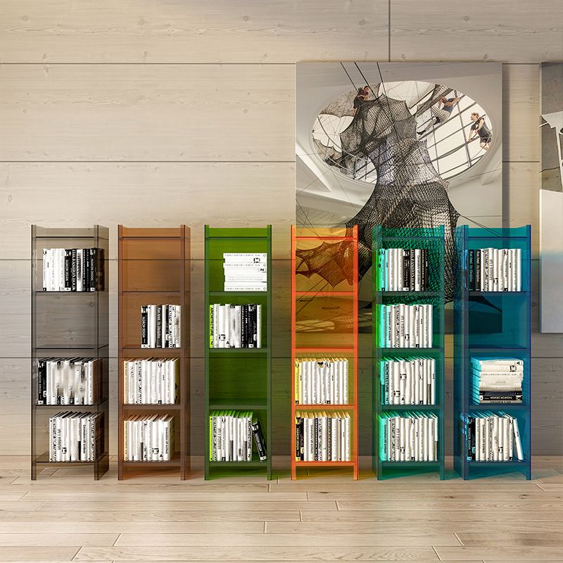 10"W Bookshelf Glam Style Closed Back Acrylic Bookcase for Office Home Study Room