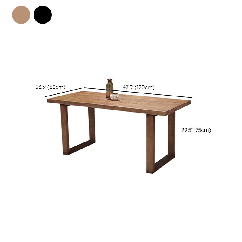 Rectangle Double Base Dining Table Industrial Wood Table for Kitchen