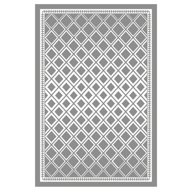 Green Diamond Area Rug Polyester Modern Rug Stain Resistant Rug for Living Room