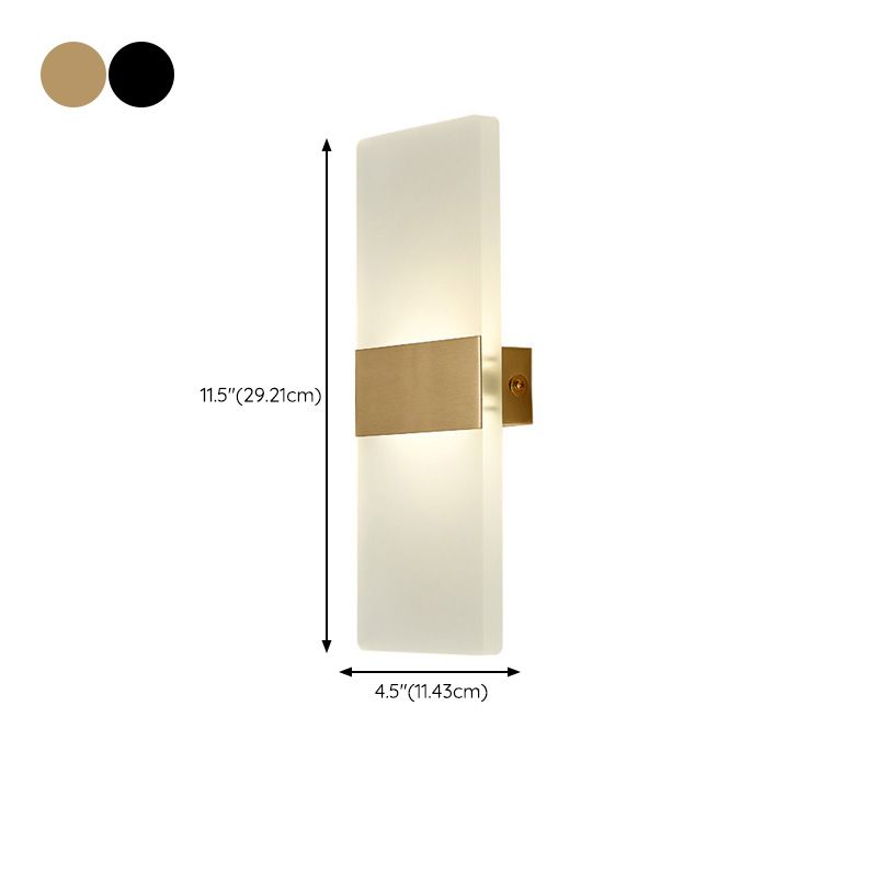 Post-Modern Wall Sconce Rectangular Brass Sconce Lighting for Bedroom