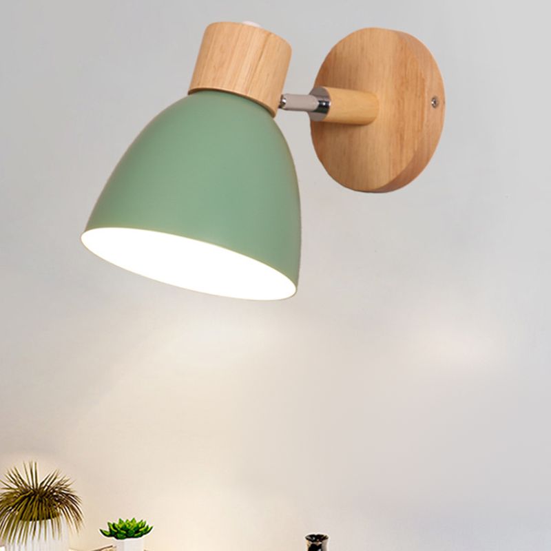 1 Light Wall Sconce Modern Macaron Style Metal Wall Lighting for Bedroom