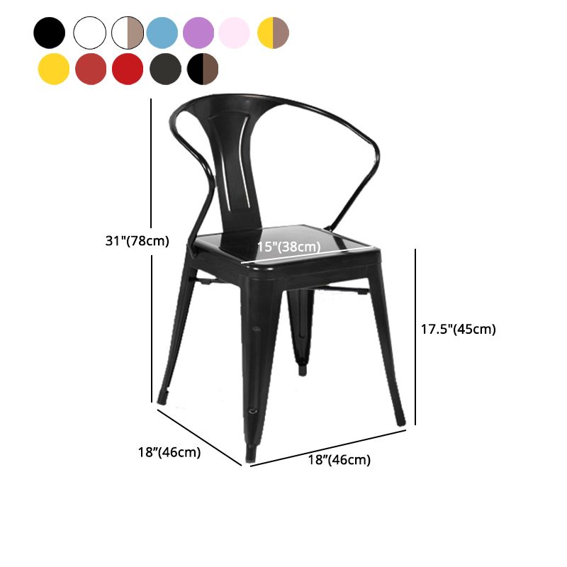 Industriële eetgelegenheden stackbare fauteuil met metalen benen (set van 4)