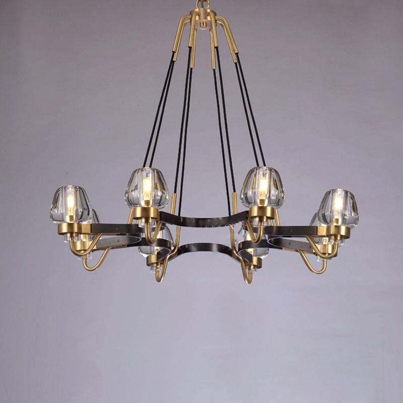 Lampada del lampadario a cristallo multi -luci lampada a sospensione circolare in stile moderno