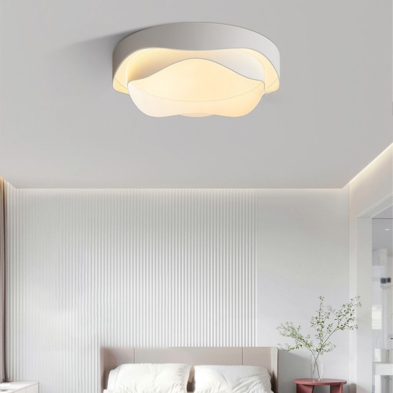 Modern Ceiling Lamp Metal LED Flush Mount Light Fixture with Acrylic Shade for Bedroom