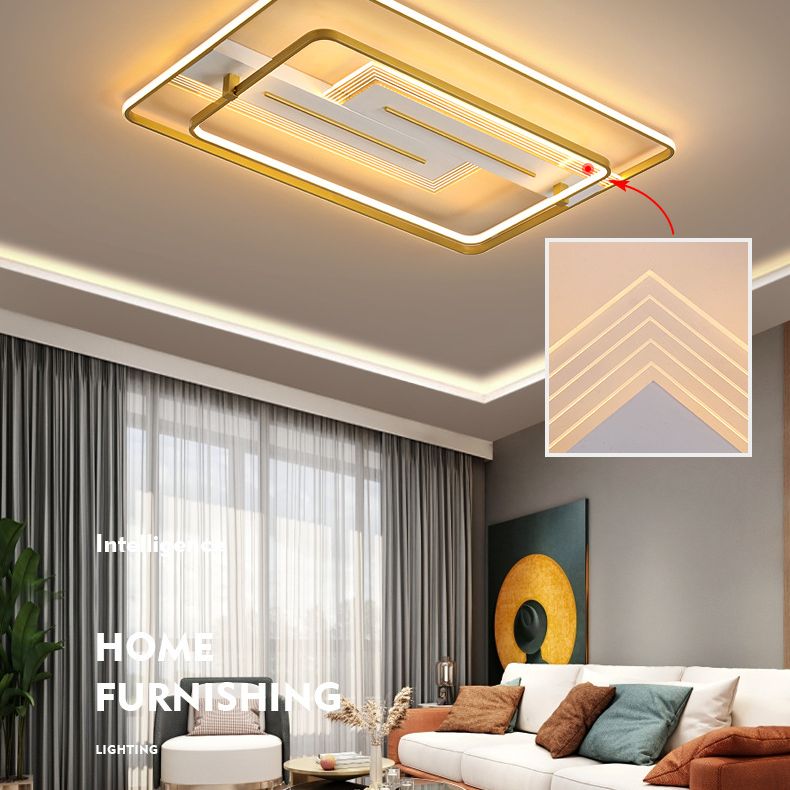 Geomtric Flush Light Metal Modern Flush Mount Ceiling Light Fixtures for Living Room