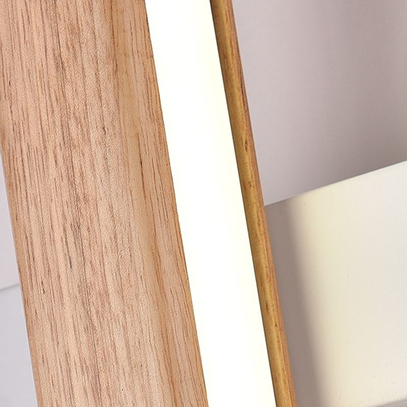 1 Light Rectangle Wall Mounted Lamps Modern Style Wood Wall Lamps
