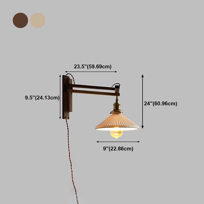 Moderner Stil ausgestellter Wandlampen Holz 1 Lichtwandbeleuchtung Armaturen