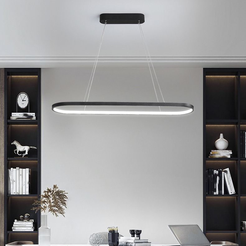 Nordic Linear Chandelier Metal Single Light Chandelier Pendant for Living Room