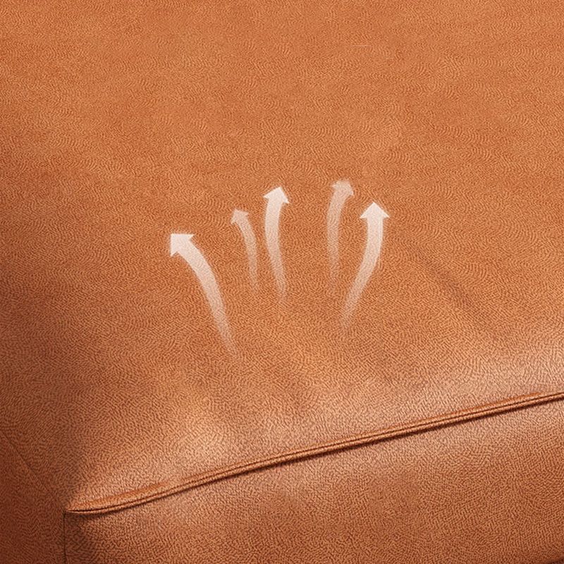 Modern Upholstered Chaise Lounge Leather Recessed Arms for Bedroom and Living Room