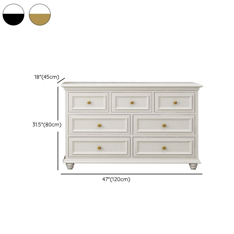 Traditional Storage Chest Solid Wood White Dresser , 23.33-inch Width