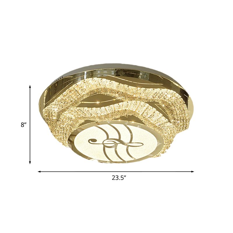 Hand-Cut Crystal Stainless Steel Flushmount Musical Note LED Simple Light Fixture Ceiling