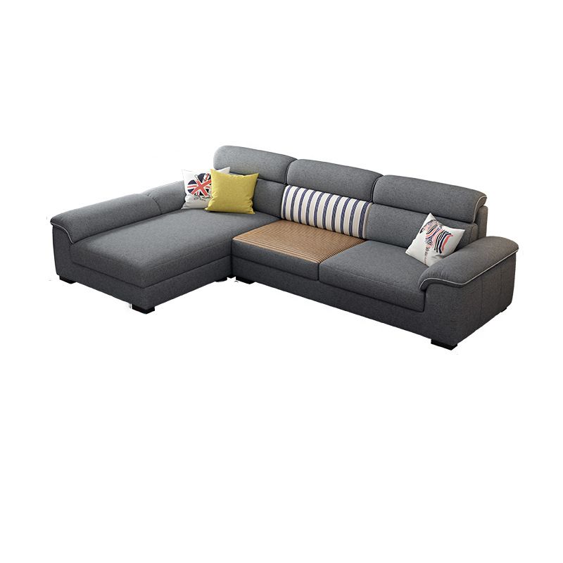 Grey Contemporary Stain-Resistant Living Room L-Shape Right Hand Facing Sofa