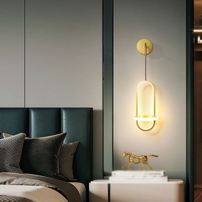 2-Light Modern Wall Mounted Sconce Oval LED Wall Light for Living Room