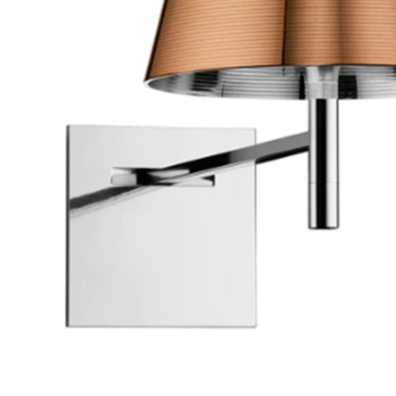 1 Light Wall Armed Sconce in Chrome Minimalist Wall Light with Standard Shade