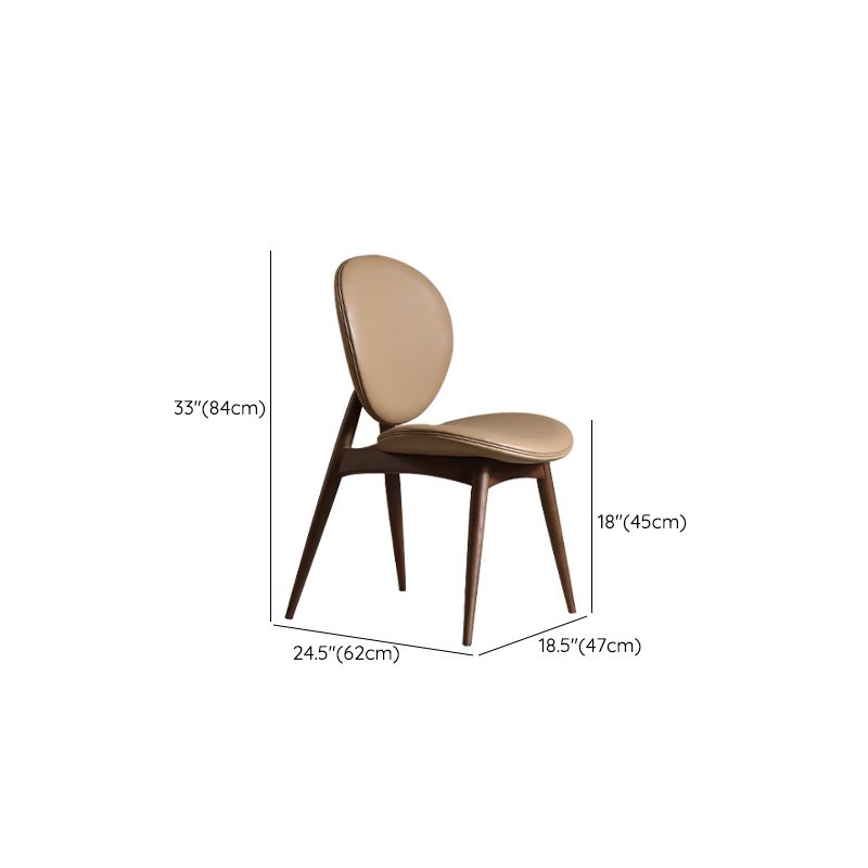 Contemporary Solid Wood Side Chair Upholstered Armless Dining Chair