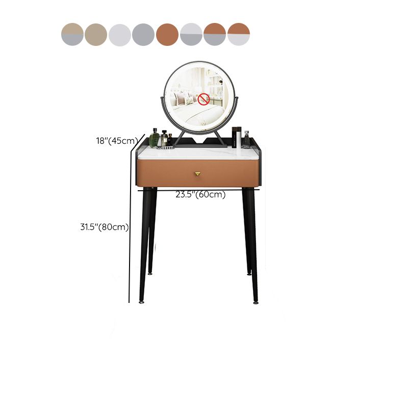 17.72" Wide Dressing Table Contemporary Stone Top Dressing Table with Drawer