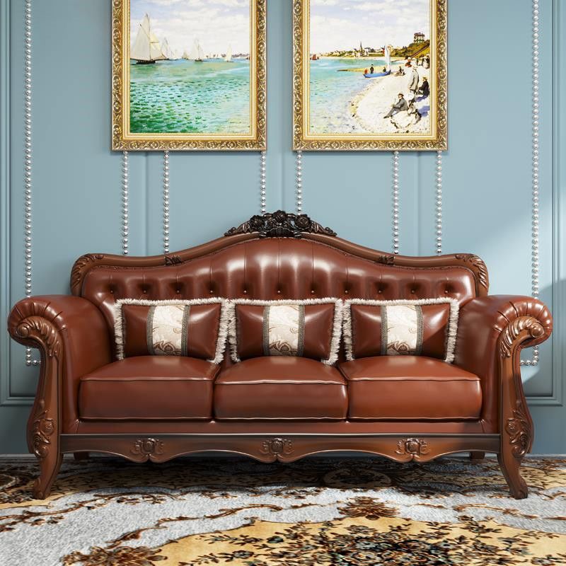 37" High Sofa Rolled Arm Sofa with Tufted Split-Back for Living Room