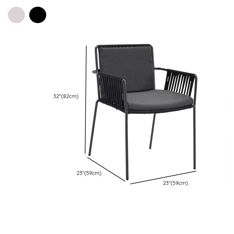 Tropical Outdoor Chair with Removable Cushion and Arm Upholstered Dining Side Chair