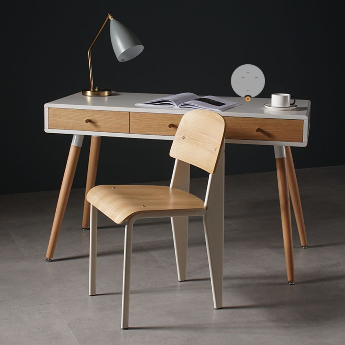 Industriële stijl metalen benen eetkamerstoelen open achterste zijkant voor thuis