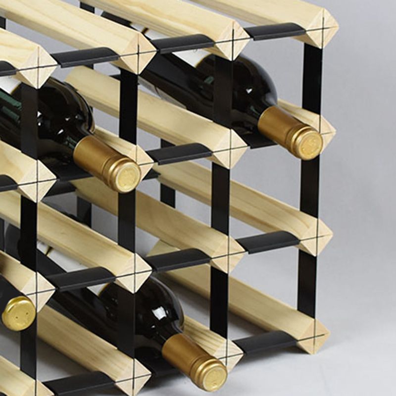 Pine Countertop Wine Bottle Holder Modern Bottle Holder in Natural Wood