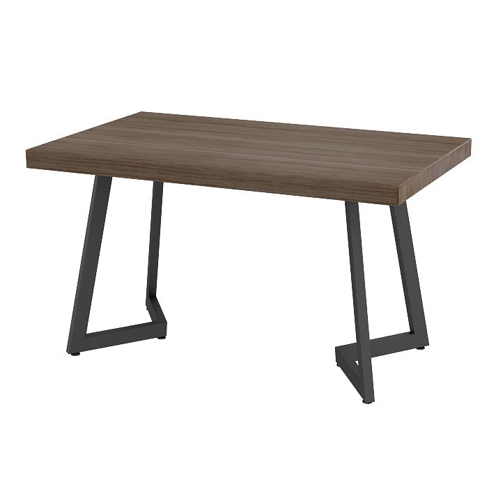 Cena de piedra sinterizada de estilo industrial mesa de cocina mesa marrón con marco negro