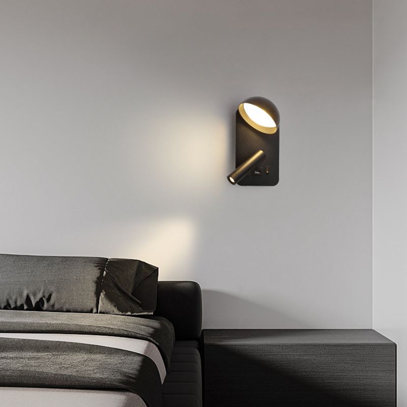 Modern Style Cylinder Shape Wall Sconce Metal 2 Lights Sconces for Bedroom