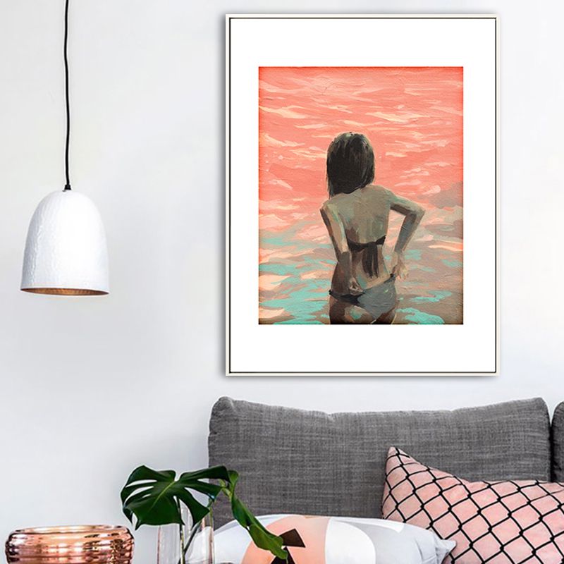Soft Color Figure Painting Canvas Textured Wall Art Print for Home, Multiple Size Options