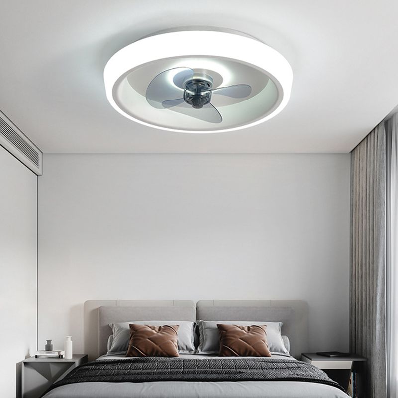 Polish Finish Fan with Light Modernism 3-Blade LED Ceiling Fan for Foyer