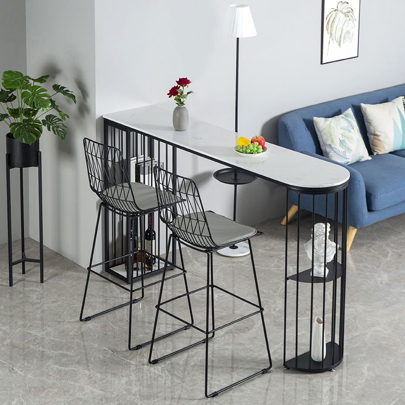 Modern Style Upholstered Counter Stool Bar-height Bar Stool with Footrest