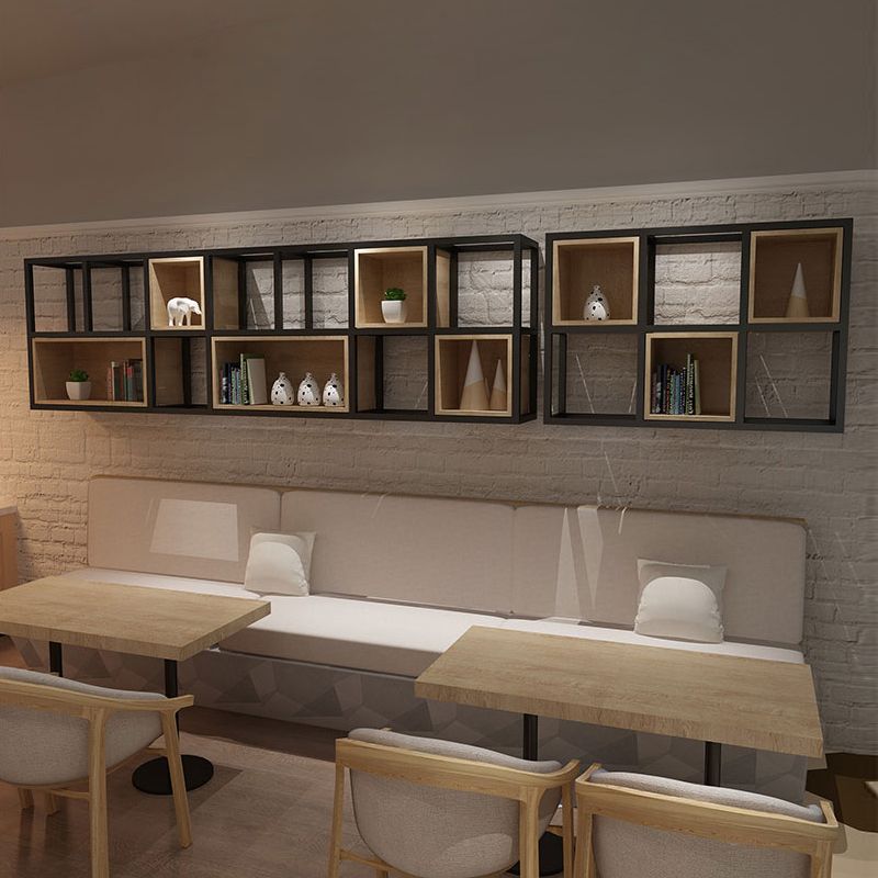 Modern Style Bookcase Wall Mounted Pine Wood Bookshelf for Home Office