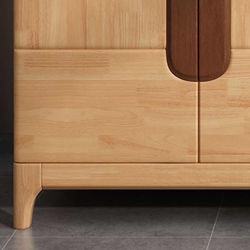 Modern Style Wardrobe Cabinet Wood Clothes Rail Wardrobe Armoire with Shelves