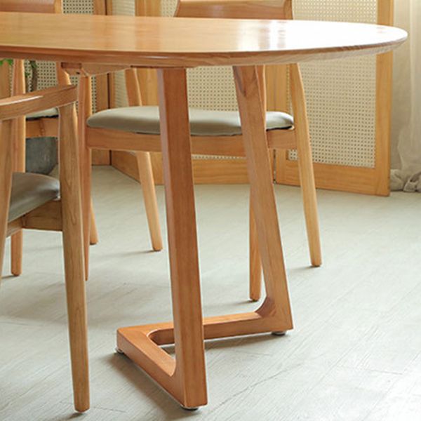Tavolo da pranzo ovale moderno tavolo in legno massiccio di pino con doppio piedistallo per la cena della cucina di casa