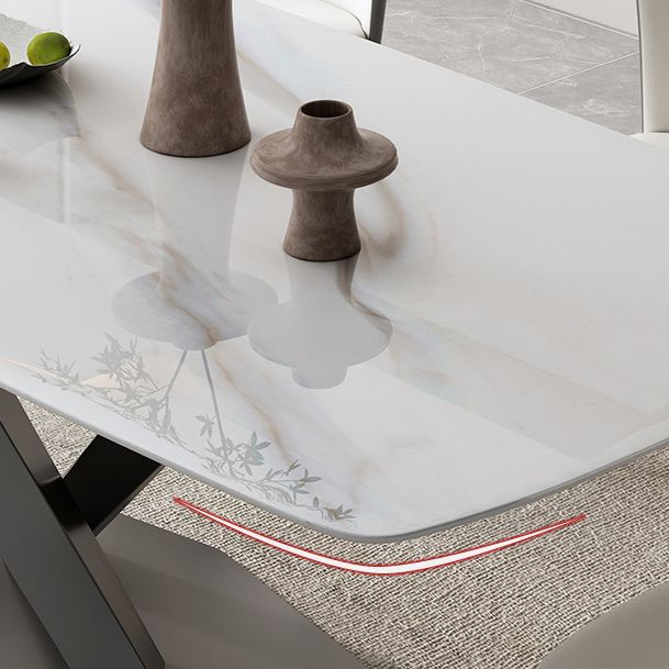 White and Black Dinner Table Rectangle Dinner Room Kitchen Table