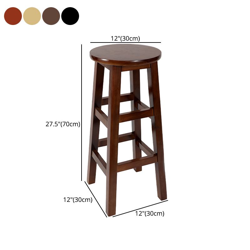 Taburete de bar retro simple de madera industrial Taburete alto interior con asiento redondo