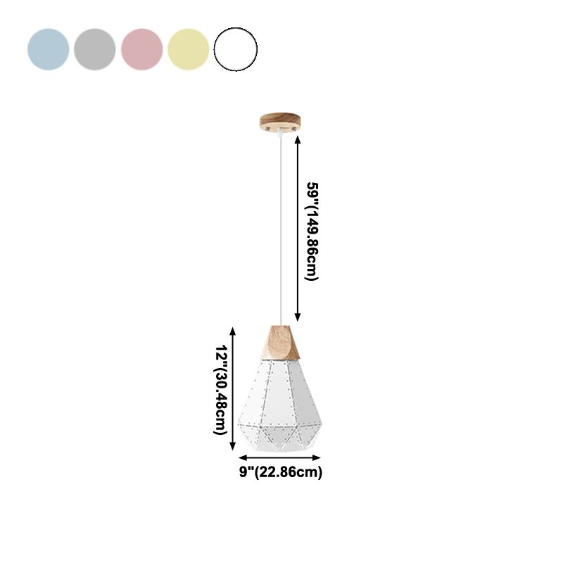 Metal Dome Hanging Lights Modern Macaron Style 1 Light Pendant Light pour salle à manger