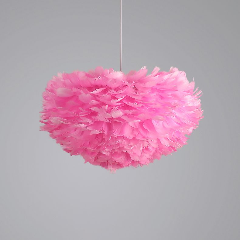 Lampe pendentielle en plumes