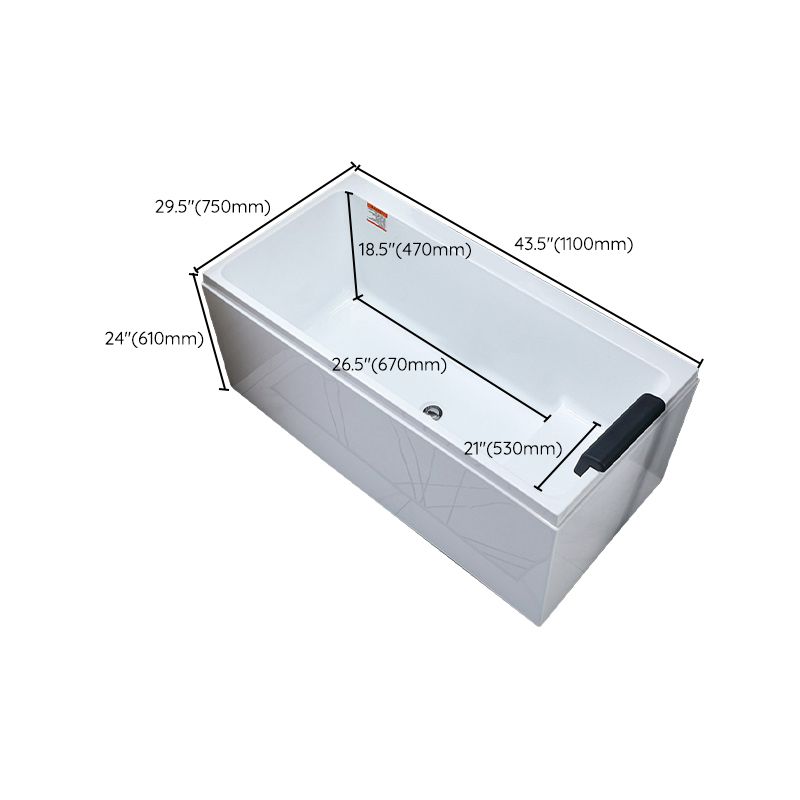 Modern Freestanding Acrylic Bathtub Rectangular Soaking Bath