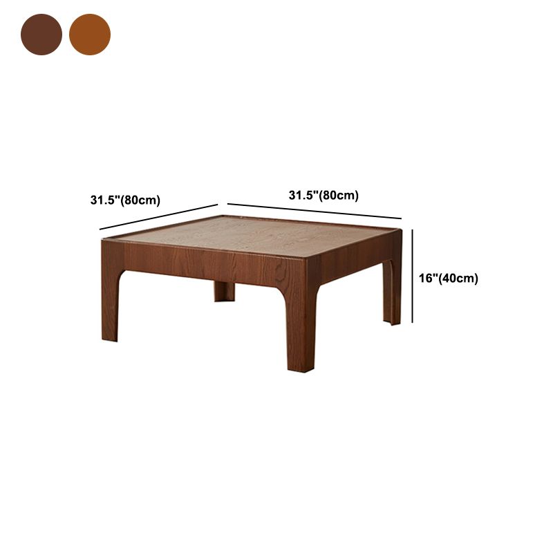 4 Legs Wooden Coffee Table Tray Top Brone Coffee Table 15.7" High