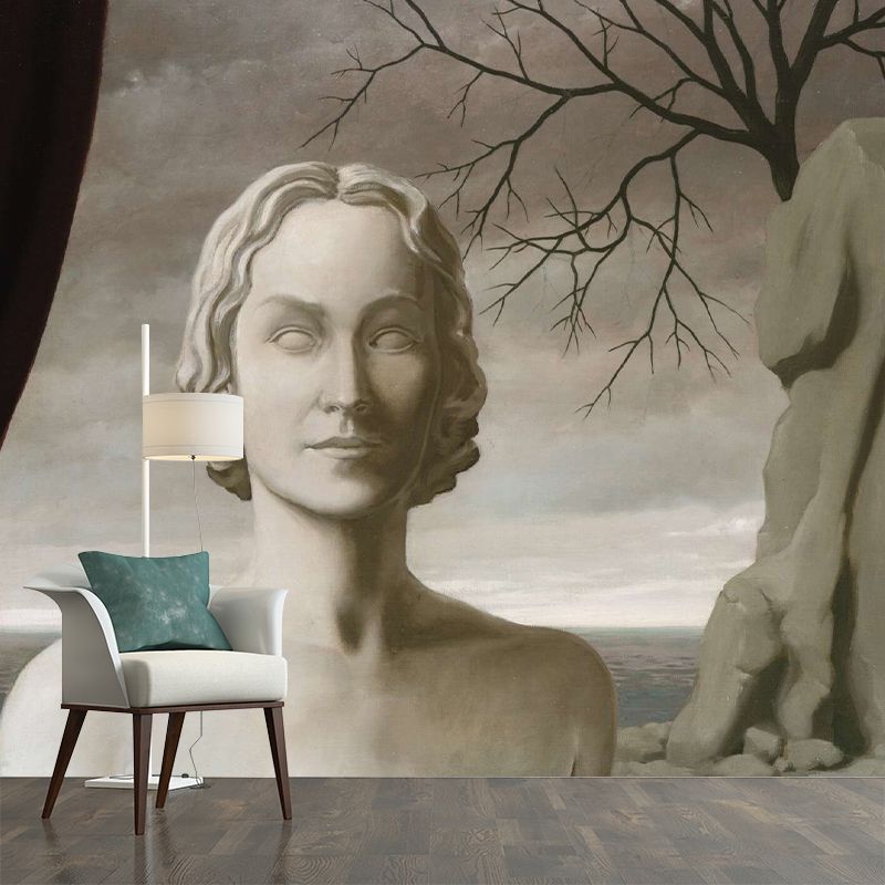 Woman in Wilds Mural Wallpaper Surreal Moisture Resistant Bedroom Wall Decor, Custom Print